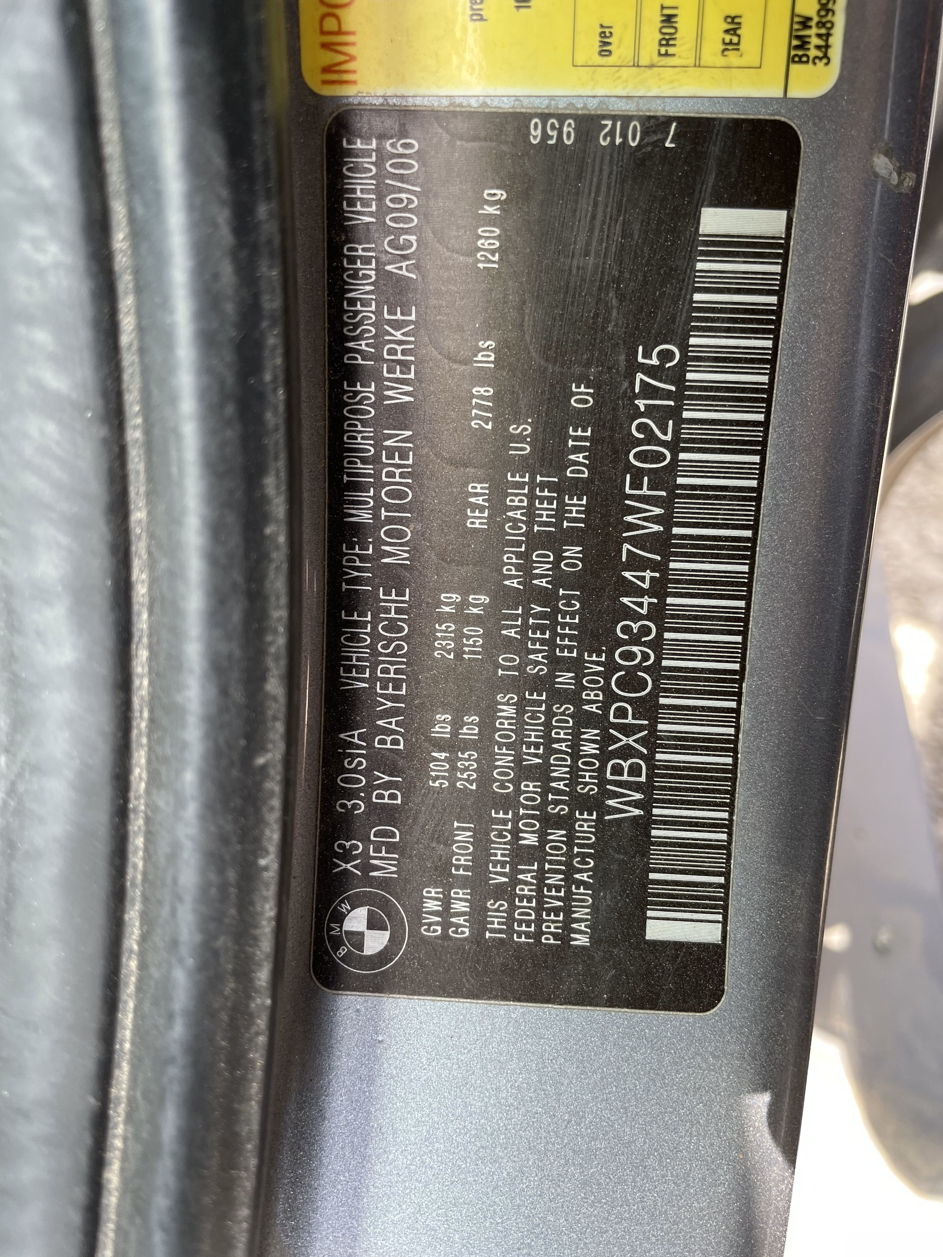 2007 BMW X3