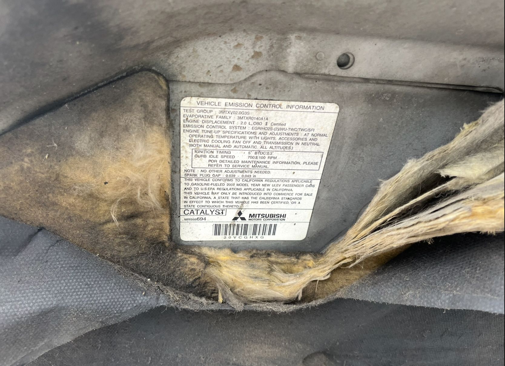 2003 MITSUBISHI Lancer