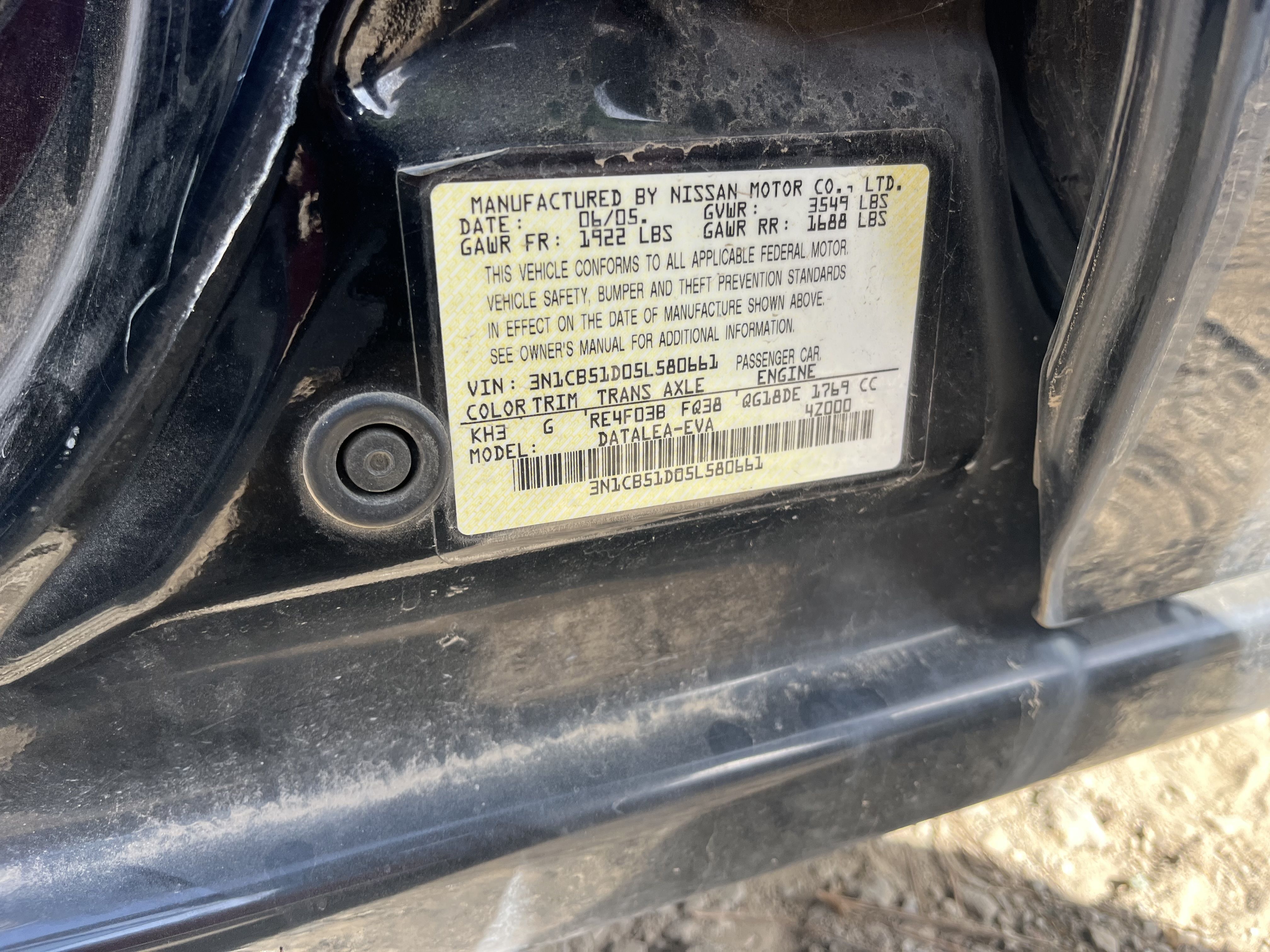 2005 NISSAN Sentra