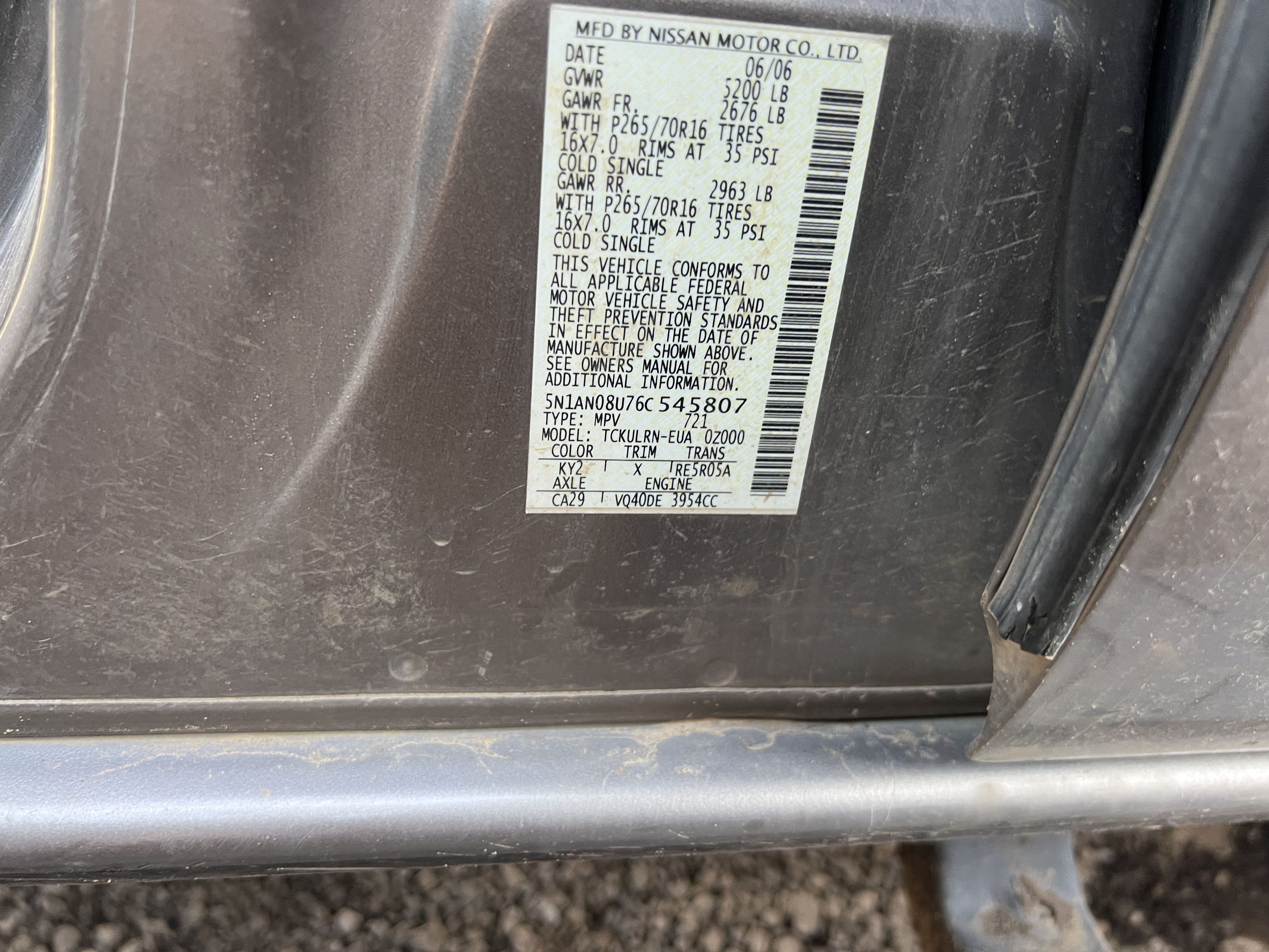 2006 NISSAN Xterra