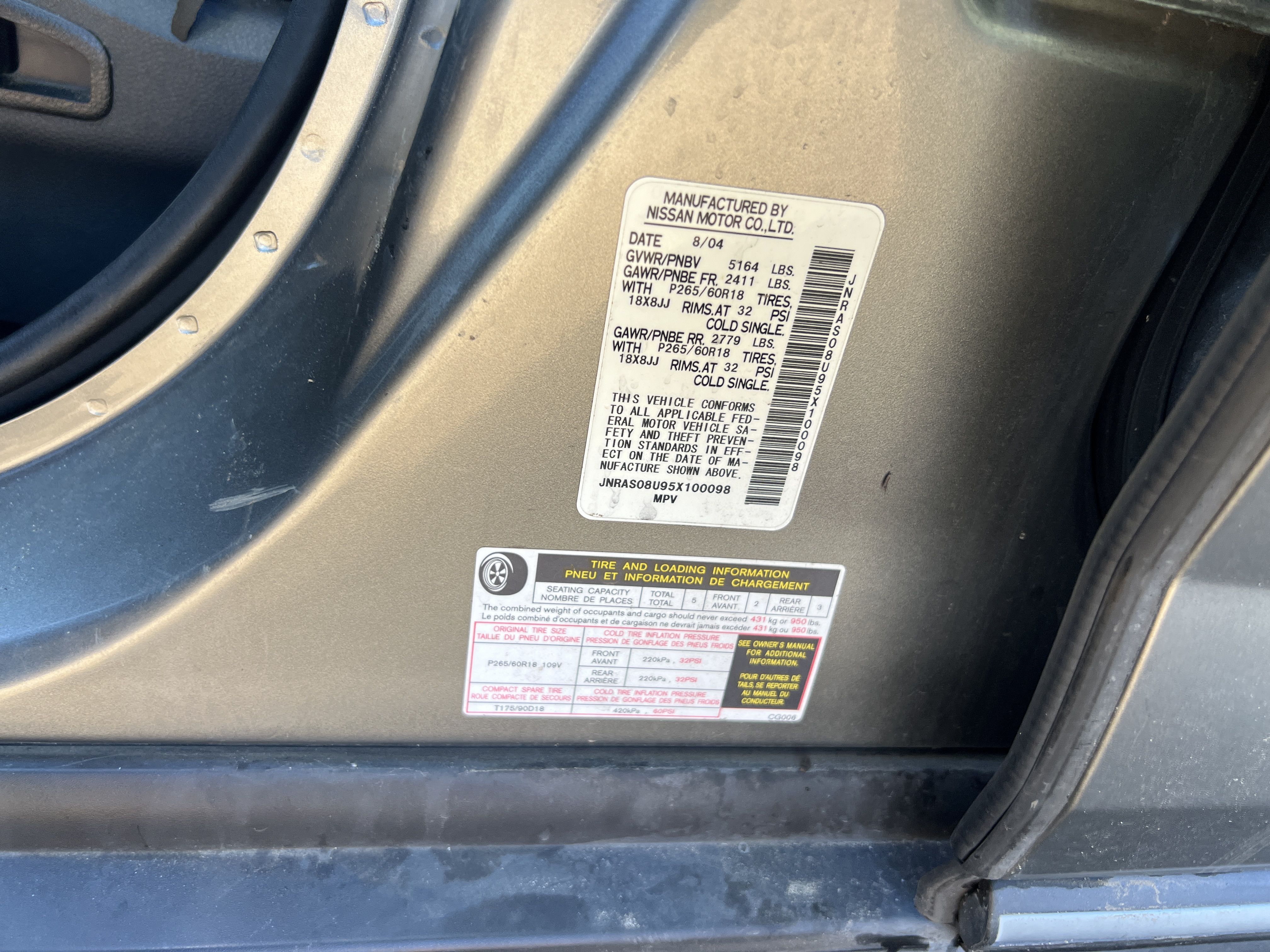 2005 INFINITI FX35