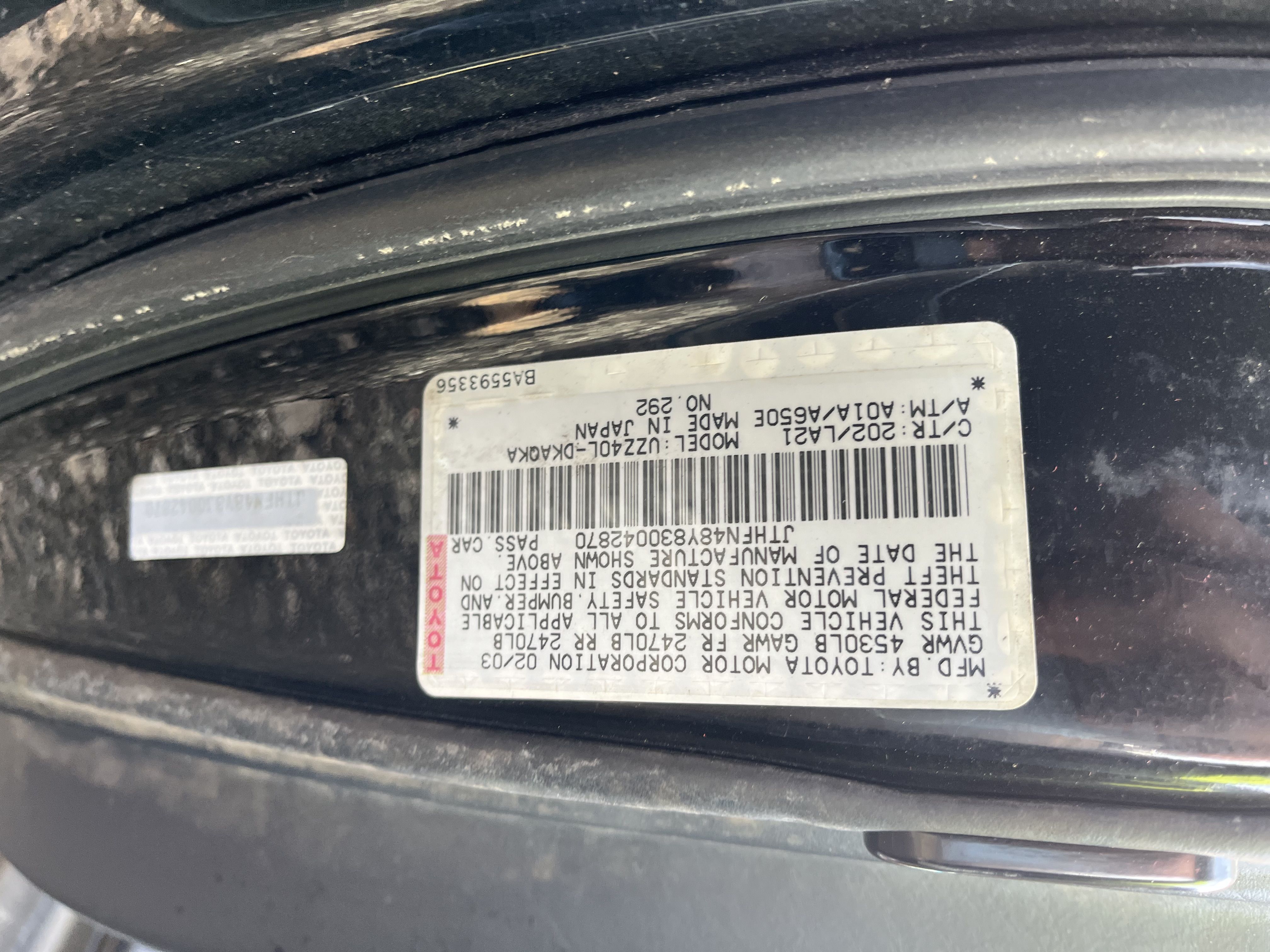 2003 LEXUS SC