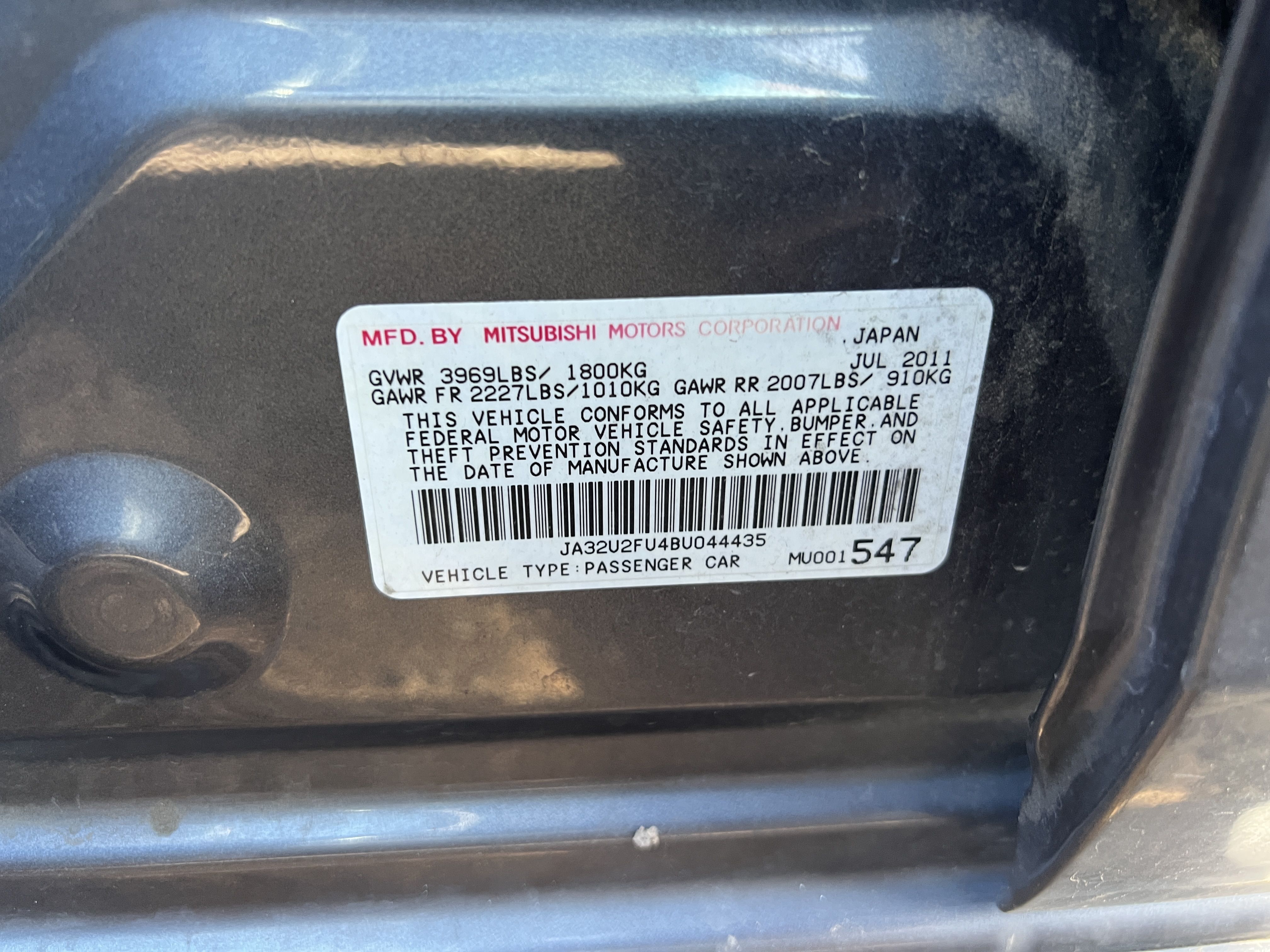 2011 MITSUBISHI Lancer