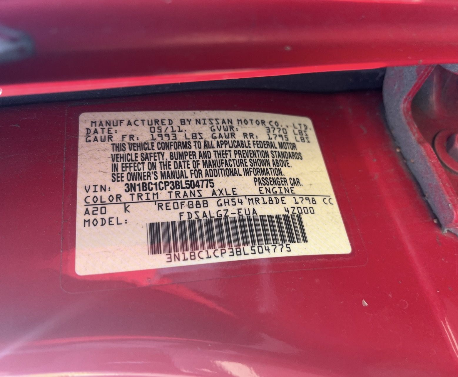 2011 NISSAN Versa
